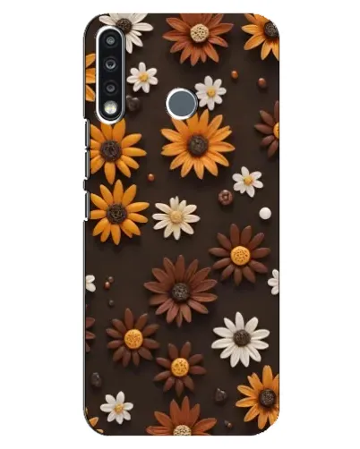 Чехол для TECNO Camon 12 CC7 с картинкой «Узор из маленьких подсолнухов»