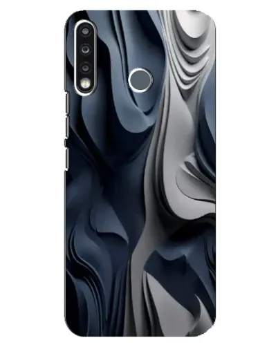 Чехол для TECNO Camon 12 CC7 с картинкой «Объемные синие складки»