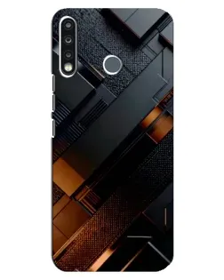 Чехол для TECNO Camon 12 CC7 с картинкой «Черные геометрические блоки»