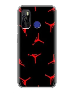 Чохол для TECNO Camon 15 Air з картинкою «Jordan Red Pattern»