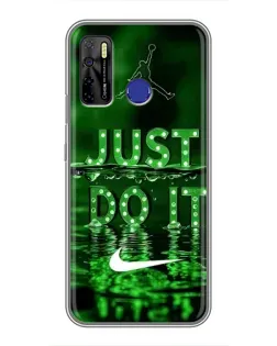 Чехол для TECNO Camon 15 Air с картинкой «Зеленый неоновый Nike»