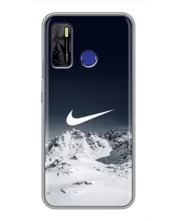 Чехол для TECNO Camon 15 Air с картинкой «Nike — зимние горы»