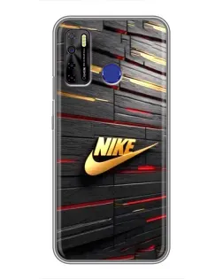 Чехол для TECNO Camon 15 Air с картинкой «Золотой Nike на металле»