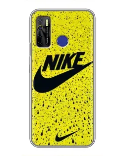 Чехол для TECNO Camon 15 Air с картинкой «Желтый текстурный Nike»