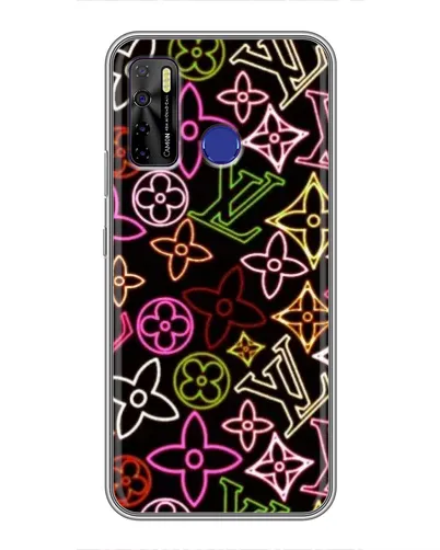 Чехол для TECNO Camon 15 Air с картинкой «Неоновый микс Nike»