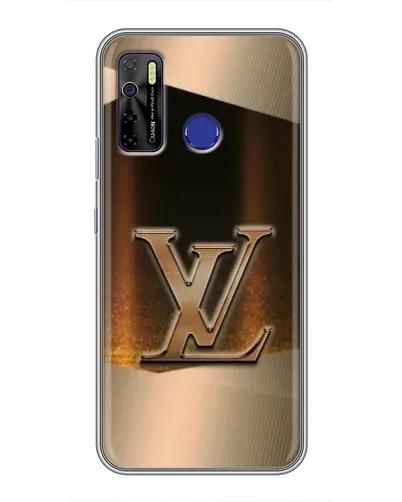 Чехол для TECNO Camon 15 Air с картинкой «LV — золотое сияние»