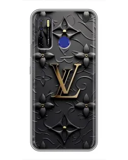 Чехол для TECNO Camon 15 Air с картинкой «Кожаная текстура LV»