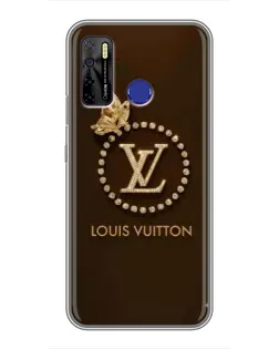 Чехол для TECNO Camon 15 Air с картинкой «LV — золотая печать»