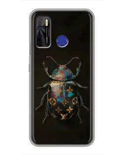 Чехол для TECNO Camon 15 Air с картинкой «LV — мраморный принт»