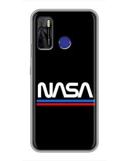 Чохол для TECNO Camon 15 Air з картинкою «NASA — класика Red Blue»