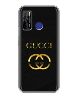 Чохол для TECNO Camon 15 Air з картинкою «Золотий логотип Gucci»