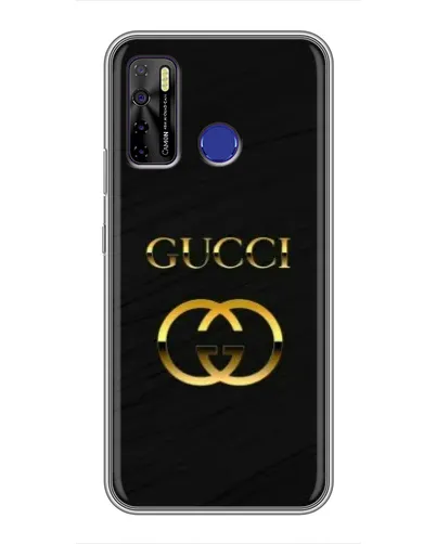 Чехол для TECNO Camon 15 Air с картинкой «Золотой логотип Gucci»