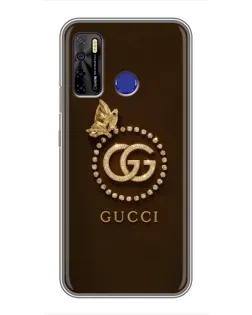 Чохол для TECNO Camon 15 Air з картинкою «Gucci — золотий метелик»
