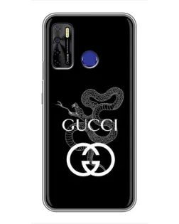 Чохол для TECNO Camon 15 Air з картинкою «Gucci — срібна змія»