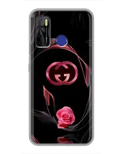 Чохол для TECNO Camon 15 Air з картинкою «Gucci — неонова троянда»