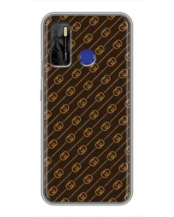 Чохол для TECNO Camon 15 Air з картинкою «Gucci — золоті діагоналі»