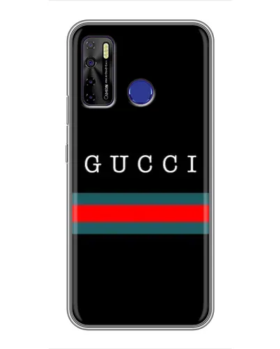 Чехол для TECNO Camon 15 Air с картинкой «Gucci — красный пояс»