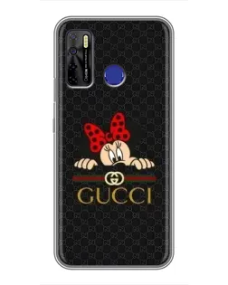 Чохол для TECNO Camon 15 Air з картинкою «Мінні Маус Gucci — чорний»