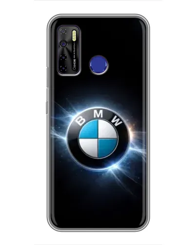 Чехол для TECNO Camon 15 Air с картинкой «BMW — неоновое сияние»