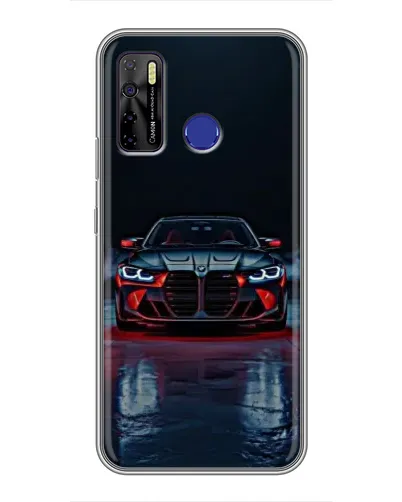 Чехол для TECNO Camon 15 Air с картинкой «BMW на мокрой дороге»