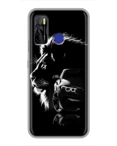 Чехол для TECNO Camon 15 Air с картинкой «BMW и лев»