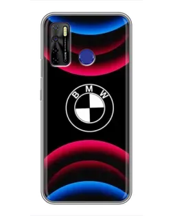 Чохол для TECNO Camon 15 Air з картинкою «Логотип BMW та неонові дуги»