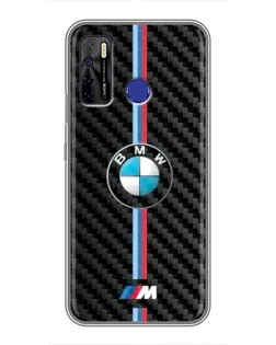Чохол для TECNO Camon 15 Air з картинкою «Емблема BMW та карбон»