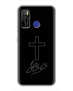 Чехол для TECNO Camon 15 Air с картинкой «Графический крест Jesus» Чехол для TECNO Camon 15 Air с картинкой «Графический крест Jesus»