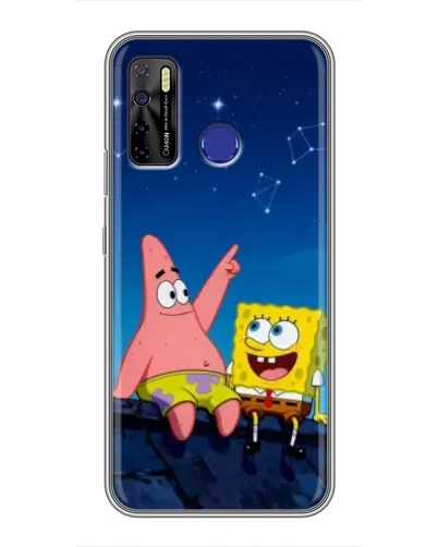 Чехол для TECNO Camon 15 Air с картинкой «Губка Боб и Патрик ночью» Чехол для TECNO Camon 15 Air с картинкой «Губка Боб и Патрик ночью»