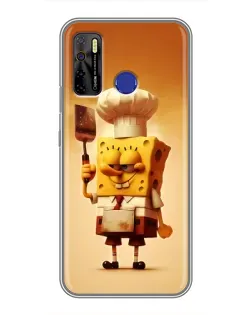 Чехол для TECNO Camon 15 Air с картинкой «Губка Боб повар»