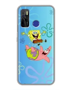 Чехол для TECNO Camon 15 Air с картинкой «Спанч Боб и Патрик»