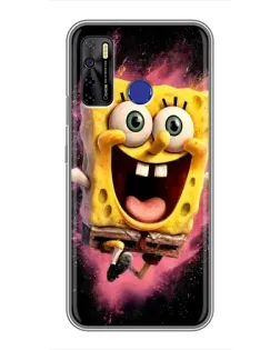 Чехол для TECNO Camon 15 Air с картинкой «Взрывной Спанч Боб»