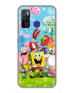 Чехол для TECNO Camon 15 Air с картинкой «Губка Боб и друзья» Чехол для TECNO Camon 15 Air с картинкой «Губка Боб и друзья»
