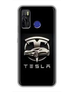 Чохол для TECNO Camon 15 Air з картинкою «Tesla — срібне авто» Чохол для TECNO Camon 15 Air з картинкою «Tesla — срібне авто»