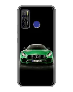 Чехол для TECNO Camon 15 Air с картинкой «Mercedes — неоновый лого»