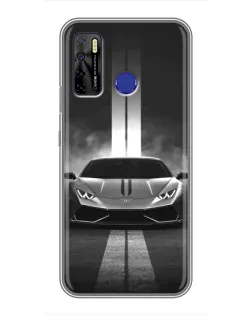 Чехол для TECNO Camon 15 Air с картинкой «Lamborghini симметрия дорог»