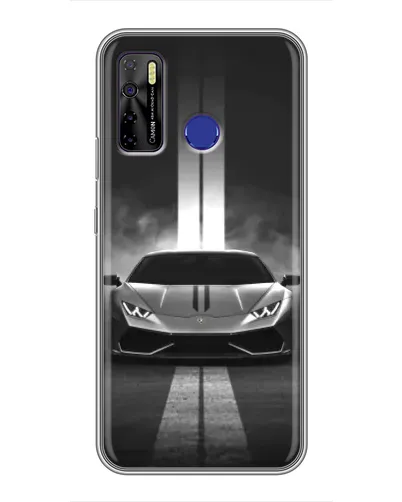 Чехол для TECNO Camon 15 Air с картинкой «Lamborghini симметрия дорог»