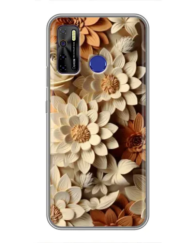 Чехол для TECNO Camon 15 Air с картинкой «Бежевый флористический декор» Чехол для TECNO Camon 15 Air с картинкой «Бежевый флористический декор»
