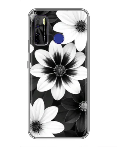 Чехол для TECNO Camon 15 Air с картинкой «Монохромные астры» Чехол для TECNO Camon 15 Air с картинкой «Монохромные астры»