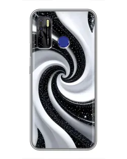 Чохол для TECNO Camon 15 Air з картинкою «Чорно-біла спіраль»