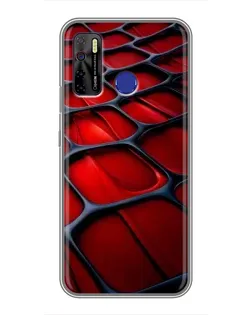 Чехол для TECNO Camon 15 Air с картинкой «Красная глянцевая сетка»