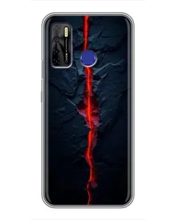 Чехол для TECNO Camon 15 Air с картинкой «Kрасная лавовая трещина»