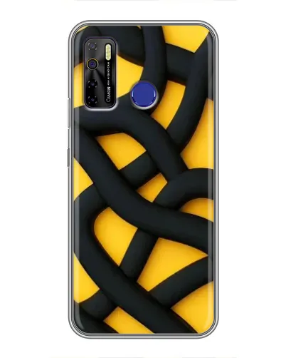 Чехол для TECNO Camon 15 Air с картинкой «Черное желтое переплетение» Чехол для TECNO Camon 15 Air с картинкой «Черное желтое переплетение»