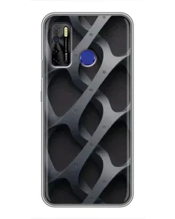Чехол для TECNO Camon 15 Air с картинкой «Объемное серое плетение»