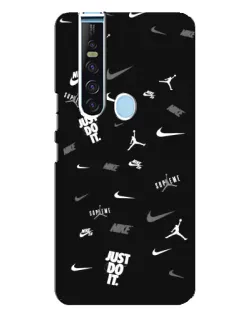 Чехол для TECNO Camon 15 Pro с картинкой «Nike Black Pattern»