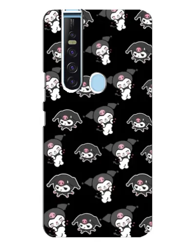 Чехол для TECNO Camon 15 Pro с картинкой «Черный паттерн Kuromi»
