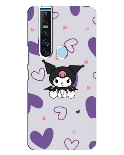 Чехол для TECNO Camon 15 Pro с картинкой «Kuromi и лавандовые сердца»