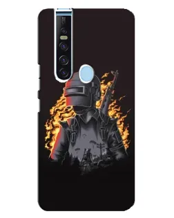 Чохол для TECNO Camon 15 Pro з картинкою «PUBG — вогняний силует»