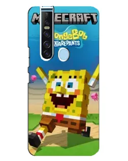 Чохол для TECNO Camon 15 Pro з картинкою «Губка Боб Minecraft»