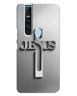 Чехол для TECNO Camon 15 Pro с картинкой «Металлический крест Jesus»